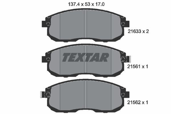 

Тормозные колодки Textar передние дисковые 2156101