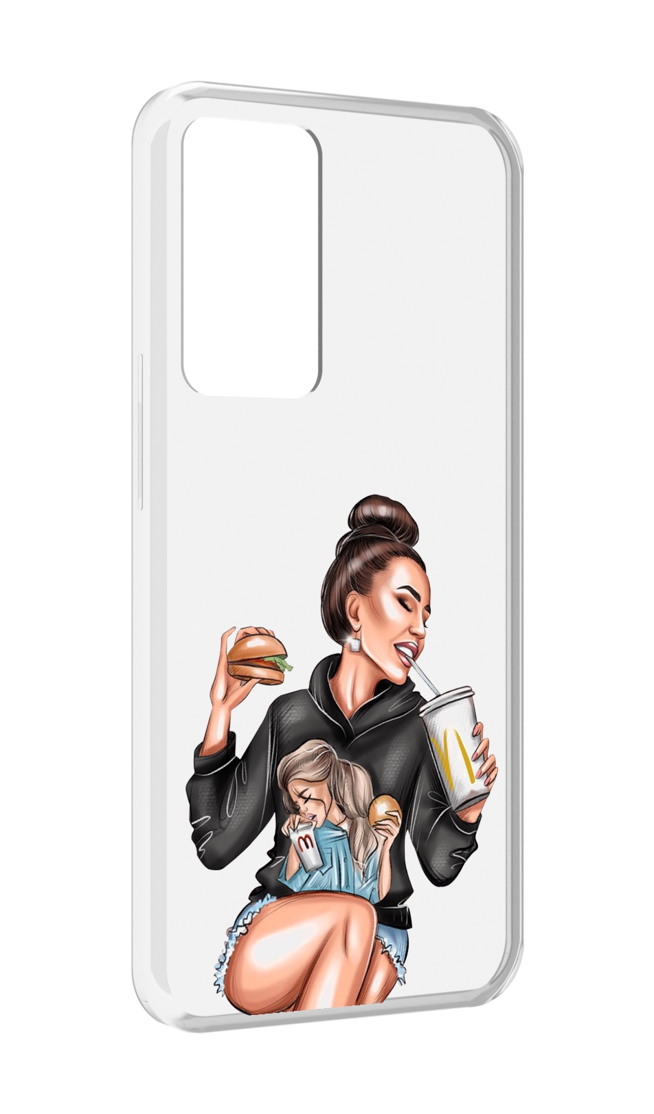 

Чехол MyPads любительница-макдональдс женский для OPPO Reno 8 Lite, Прозрачный, Tocco