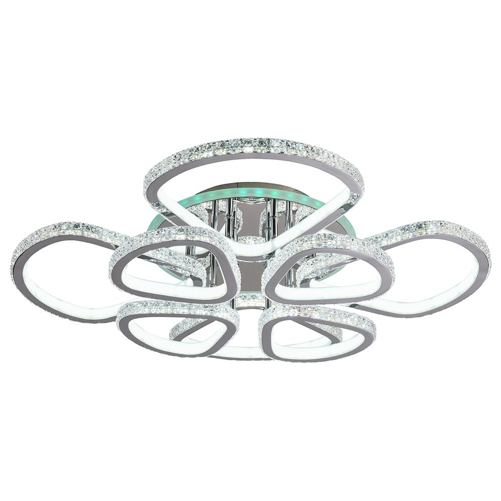 фото Светодиодная люстра 8038/4+4 chr 368w+8w rgb profit light