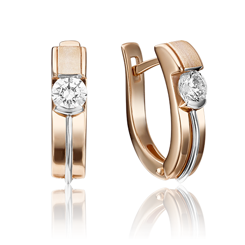 Серьги из красного золота с фианитом PLATINA jewelry 02-4300-00-501-1110-38