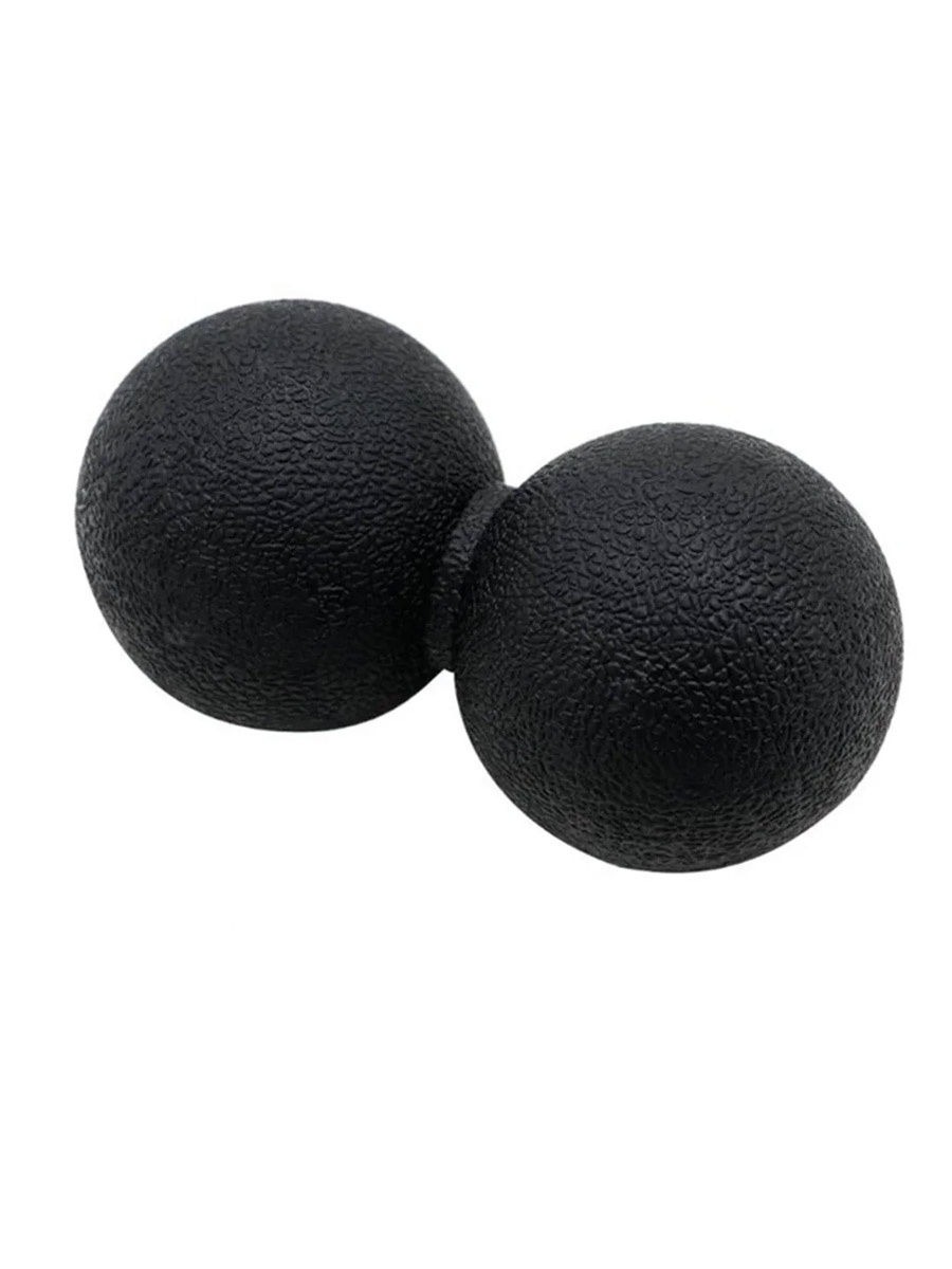 фото Массажный мяч для фитнеса, йоги и пилатеса, сдвоенный, черный, 20 см urm