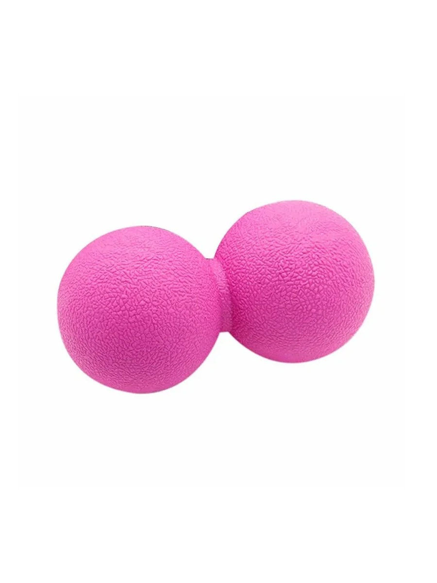 Массажный мяч URM сдвоенный для фитнеса, МФР и проработки мышц, 12х6 см, розовый