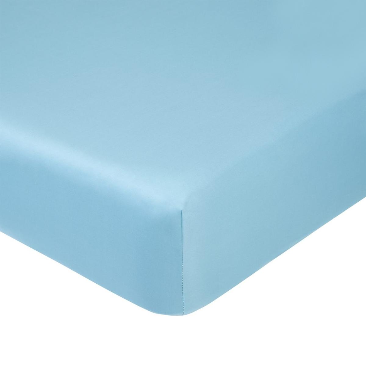 фото Простыня на резинке "арт постель" сатин; голубой 180х200 артпостель
