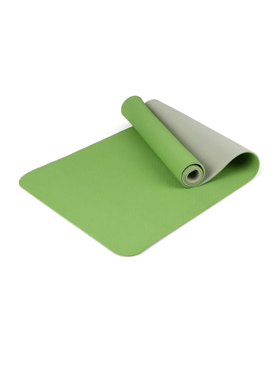фото Коврик для йоги 183х61х0,6 см зеленый, серый urm