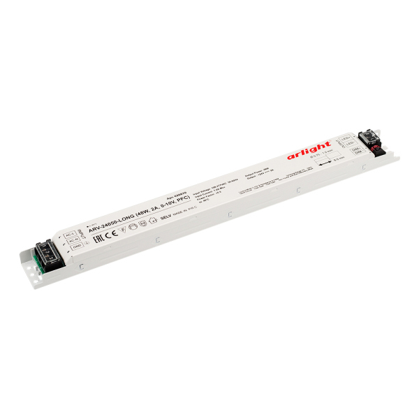 фото Блок питания arv-24050-long (48w, 2a, 0-10v, pfc) (arl, ip20 металл) arlight