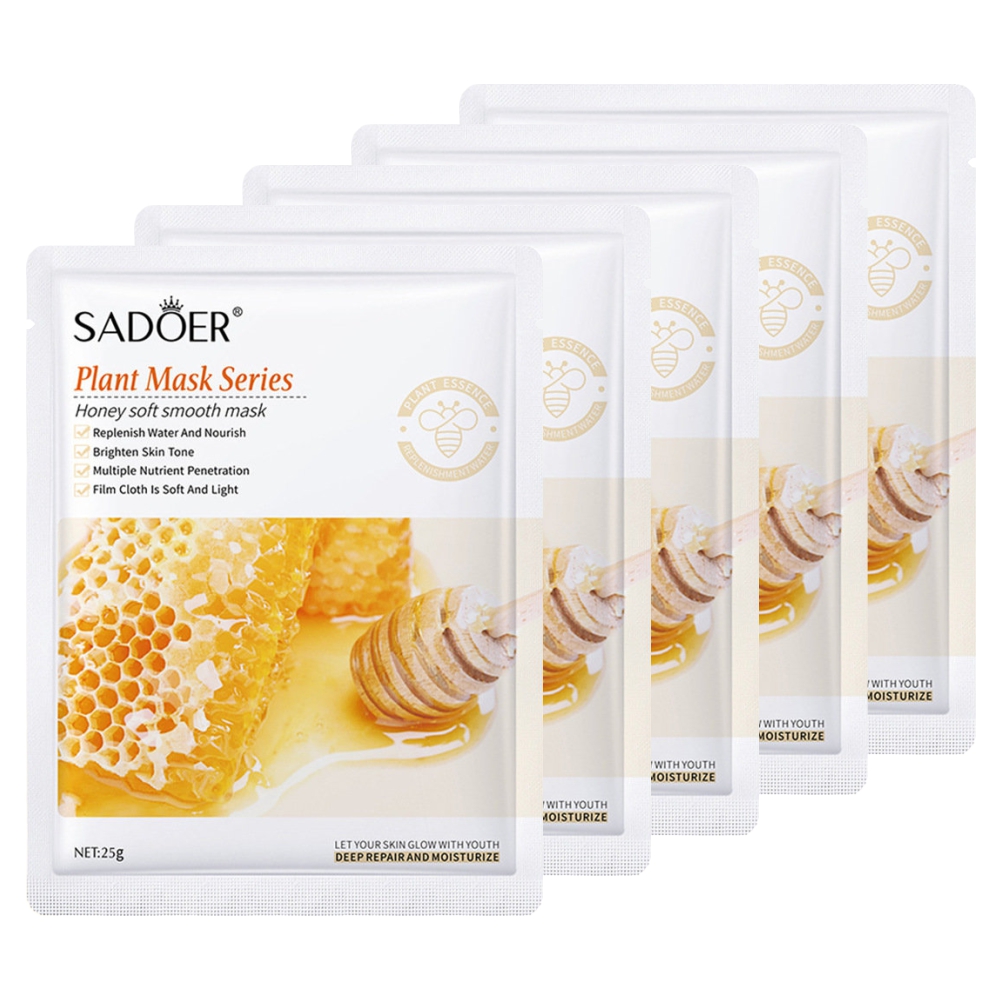 Тканевая маска для лица Sadoer Питательная медовая 25г 5шт охотники за микробами
