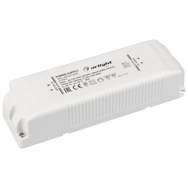 фото Блок питания arj-ke301400 (42w, 1400ma, pfc) (arl, ip20 пластик) arlight