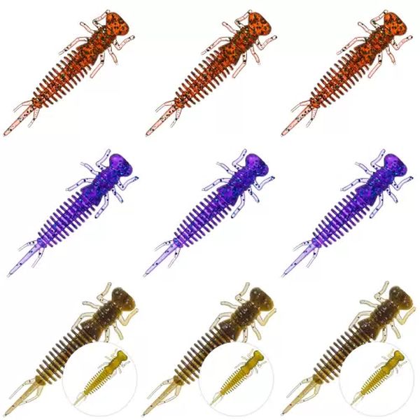 

Силиконовая приманка Trigger Baits Larva 60мм. mix2 9шт., Разноцветный, Larva