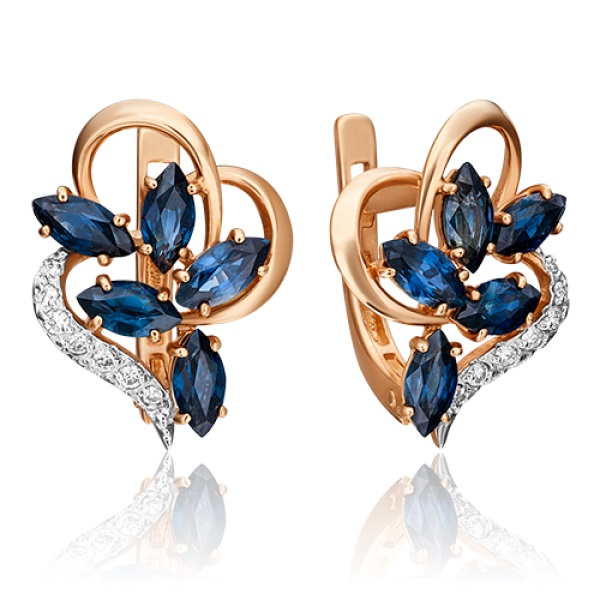 

Серьги из красного золота с сапфиром, бриллиантом PLATINA jewelry 02-0889-00-105-1110-30, 02-0889-00-105-1110-30