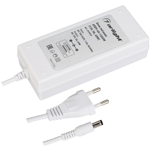 

Блок питания ARDV-60-12ADW (12V, 5A, 60W) (ARL, Адаптер) Arlight