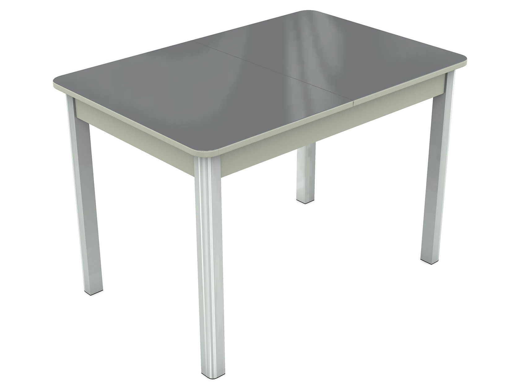 фото Кухонный стол гамбург (110/141,5х70) эмаль белая/стекло серое аврора мебель