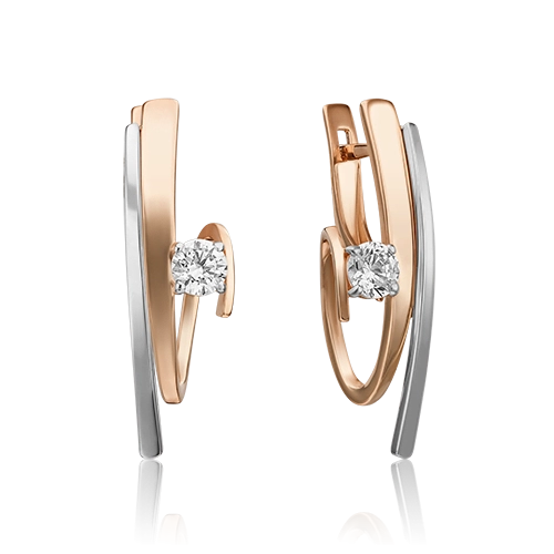 

Серьги из комбинированного золота с фианитом PLATINA jewelry 02-4336-00-501-1111-38, 02-4336-00-501-1111-38