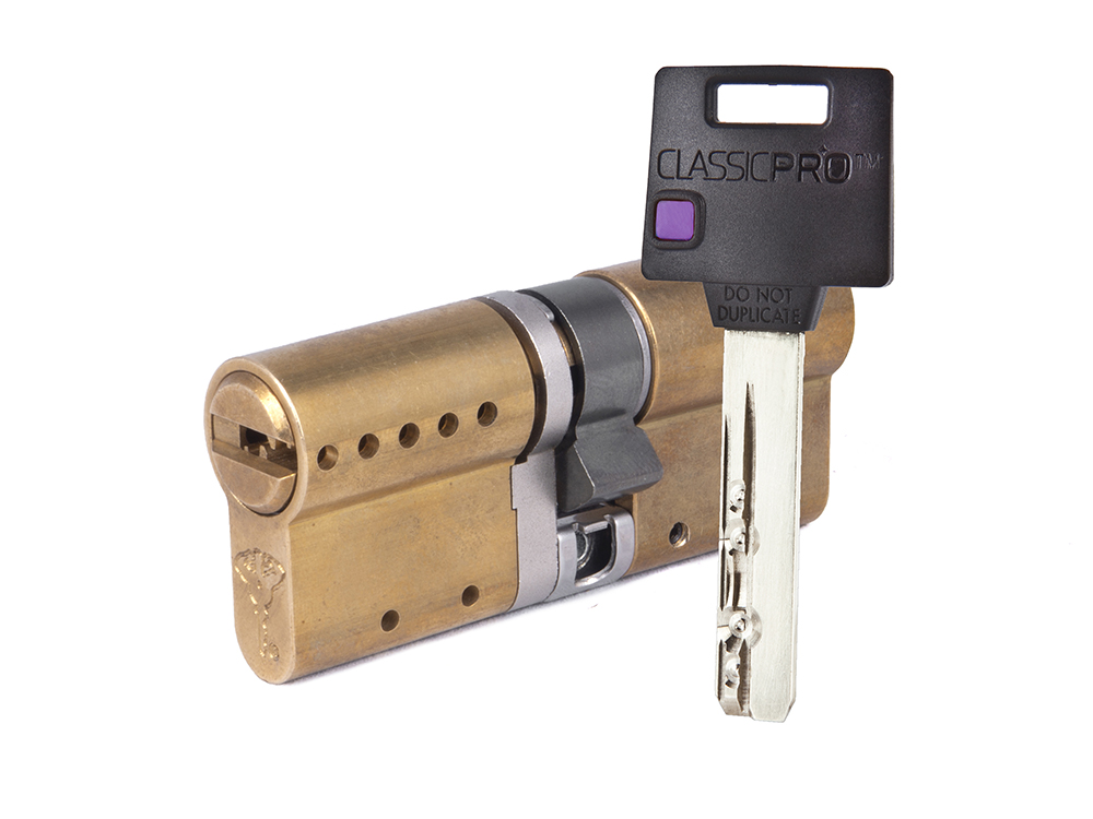 

Цилиндр Mul-t-Lock Classic Pro ключ-ключ (размер 45х45 мм) - Латунь, Флажок (5 ключей), Золотистый