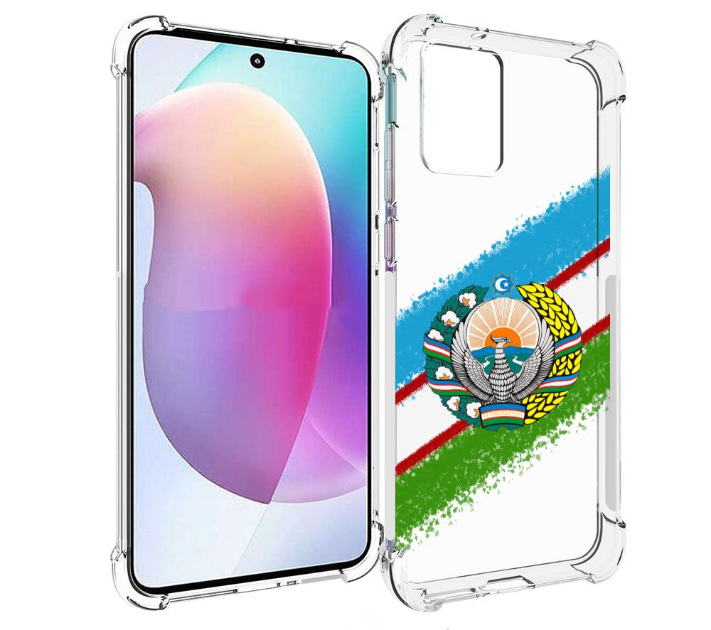 

Чехол MyPads Герб флаг Узбекистана для Motorola Edge 30 Neo, Прозрачный, Tocco