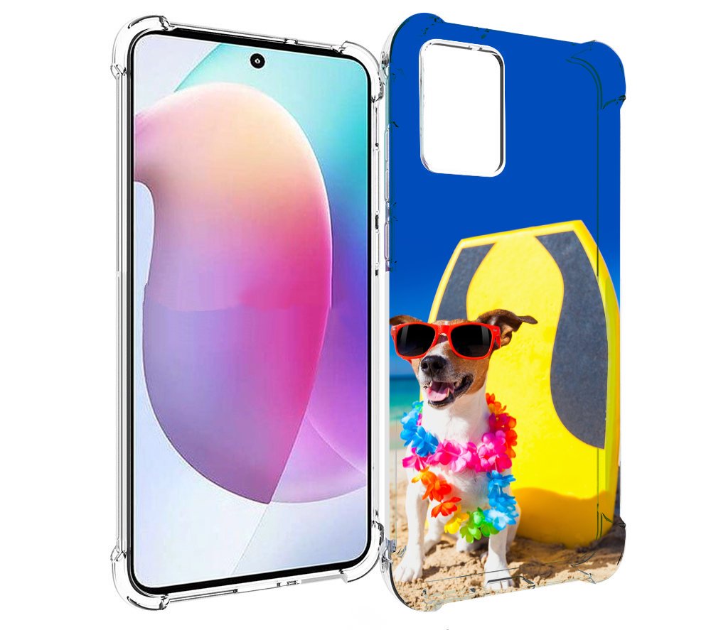 

Чехол MyPads Гавайская-собака для Motorola Edge 30 Neo, Прозрачный, Tocco