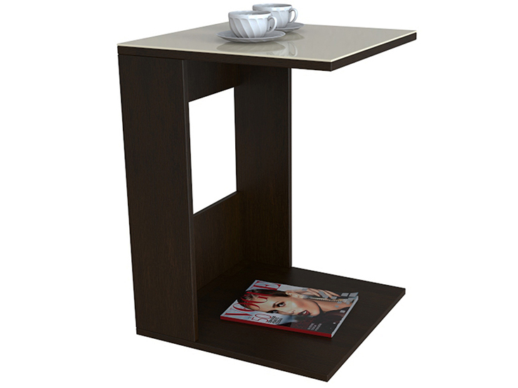 фото Журнальный столик beauty style 3 венге/стекло бежевое мебелик