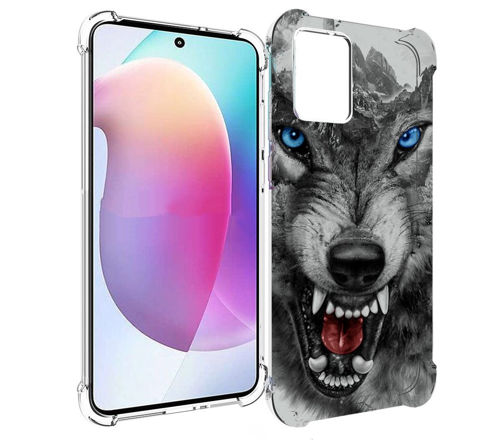 

Чехол MyPads Волк-частица мужской для Motorola Edge 30 Neo, Прозрачный, Tocco