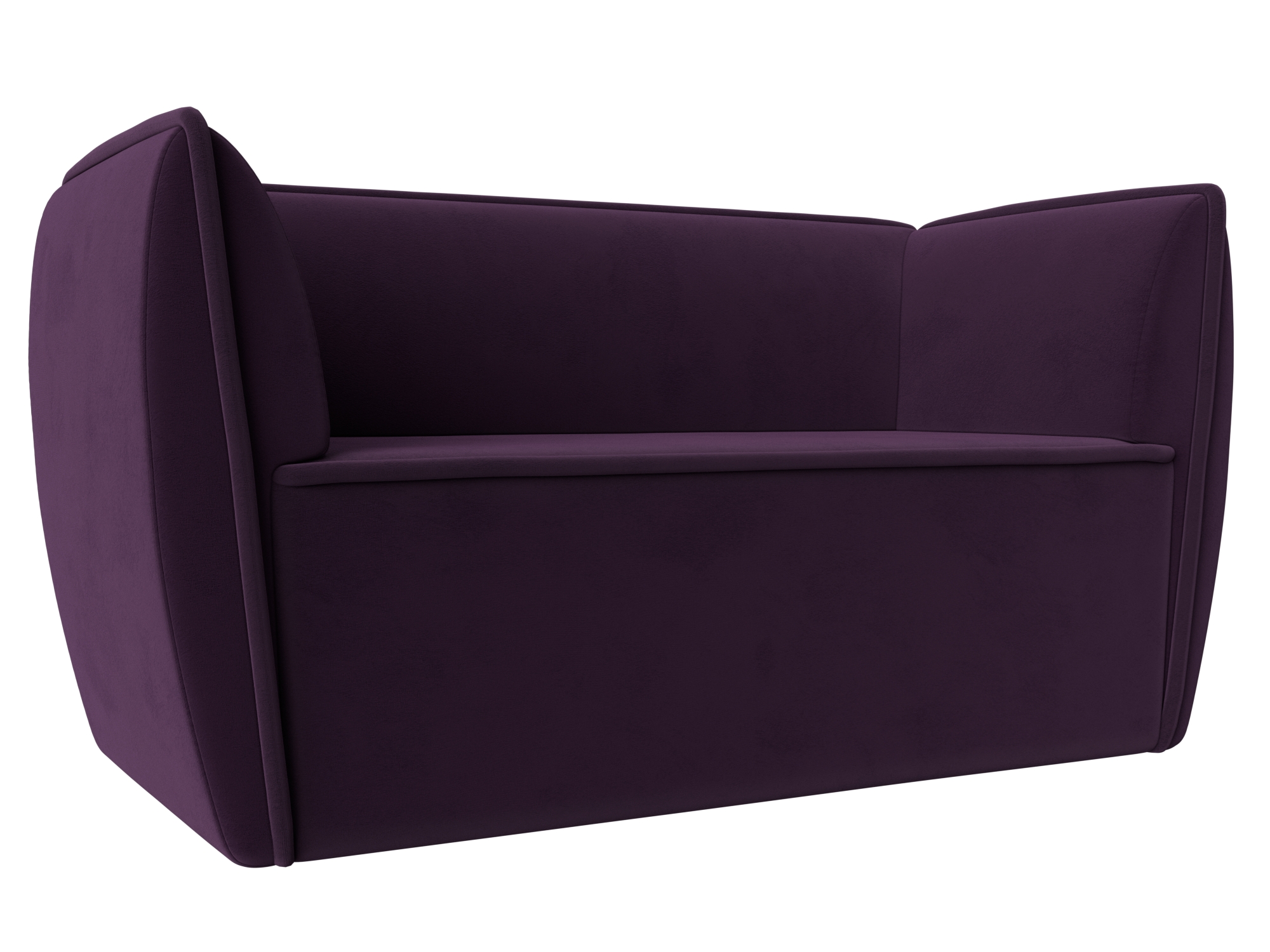 фото Диван прямой лига диванов бергамо 2-х местный фиолетовый (велюр)