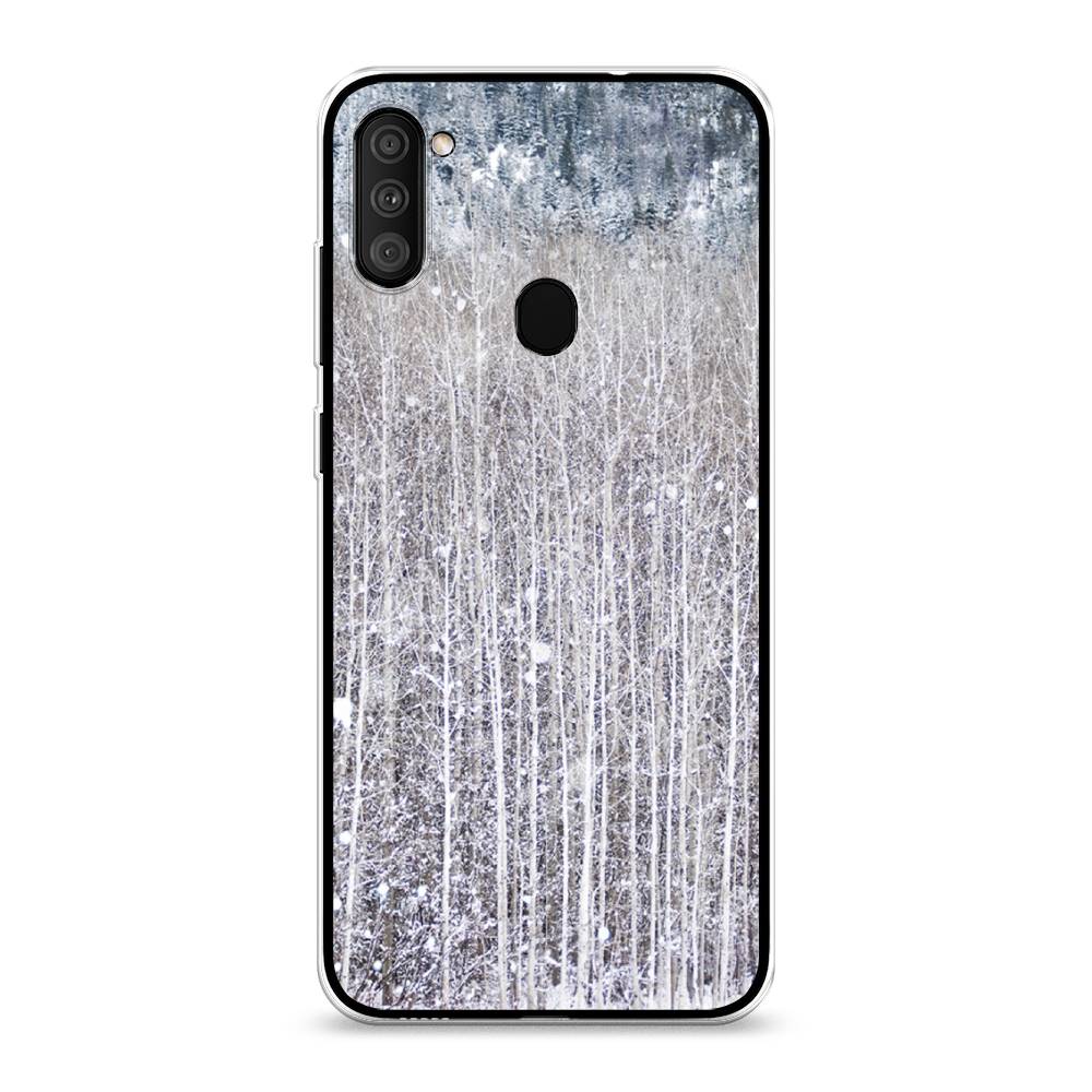 

Чехол на Samsung Galaxy A11 "Снежный лес", Бежевый;серый;белый, 2100150-5