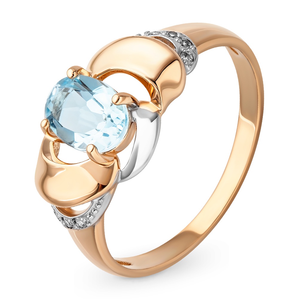 

Кольцо женское из красного золота с топазом 585Gold 201012833, р, 201012833