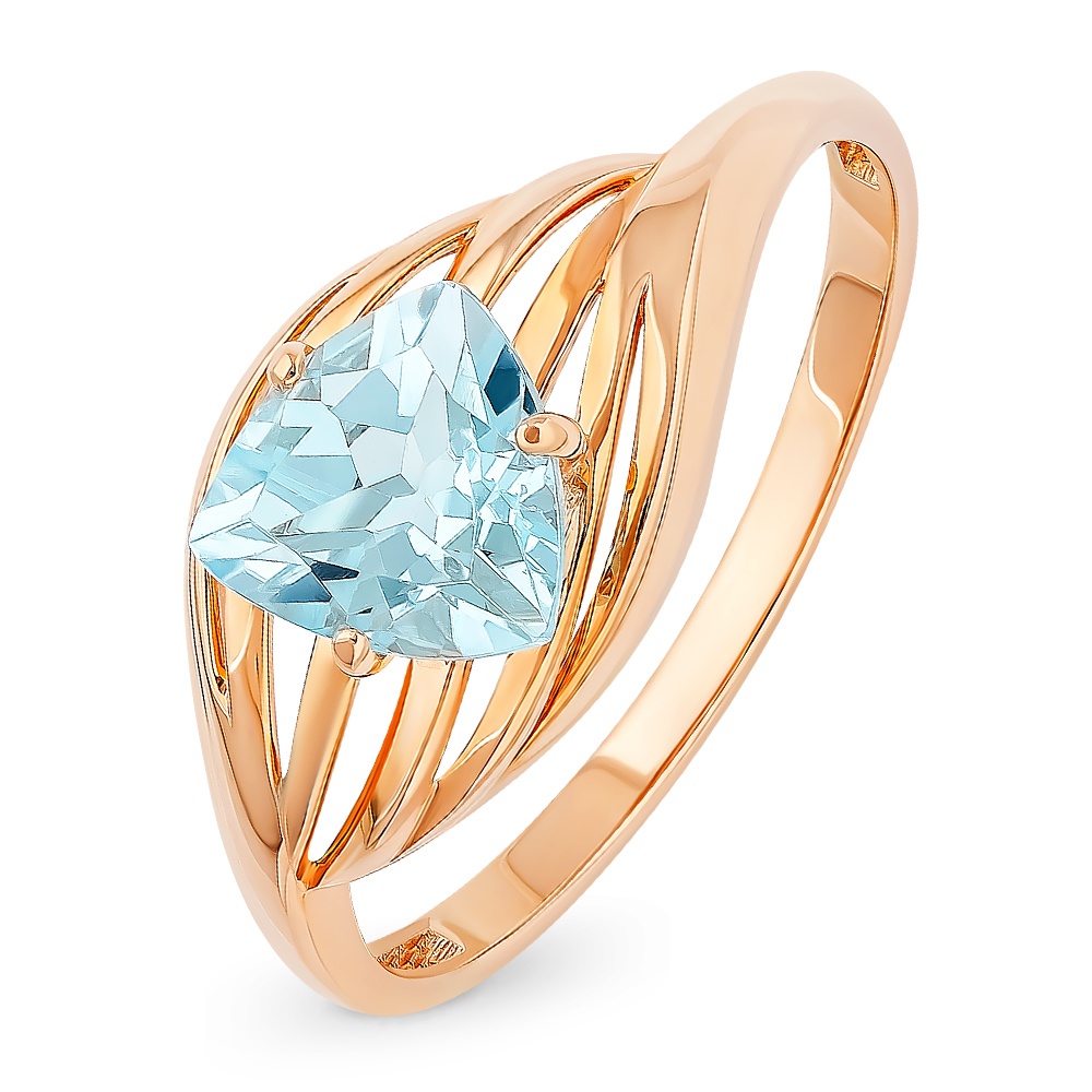 

Кольцо женское из красного золота с топазом 585Gold 101012781, р, 101012781