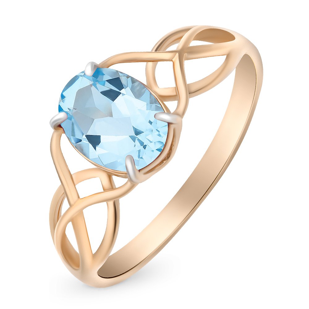 

Кольцо женское из красного золота с топазом 585Gold 201011936, р. 19,5, 201011936