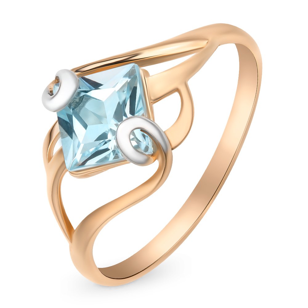 

Кольцо женское из красного золота с топазом 585Gold 201011935, р, 201011935