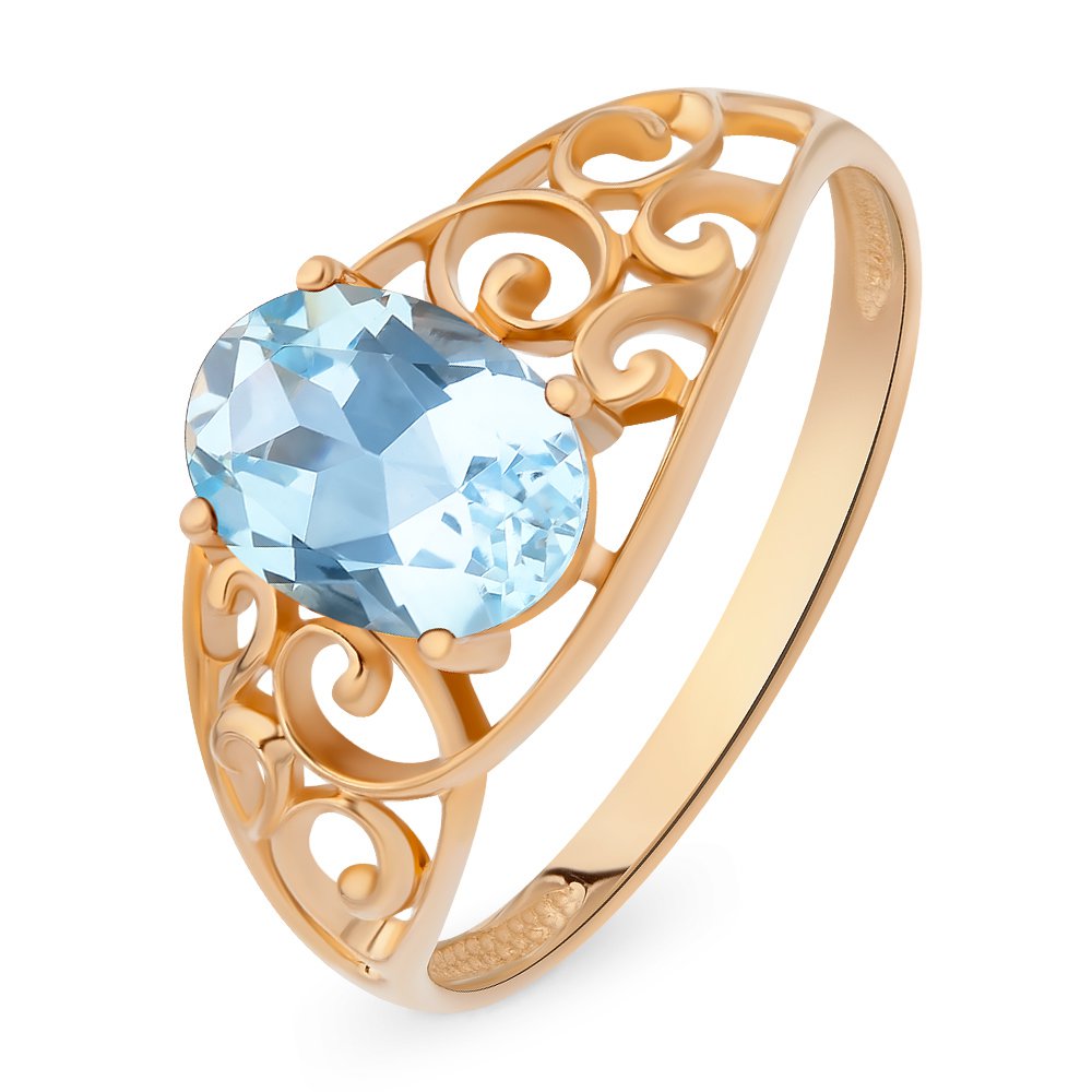 

Кольцо женское из красного золота с топазом 585Gold 201011953, р, 201011953