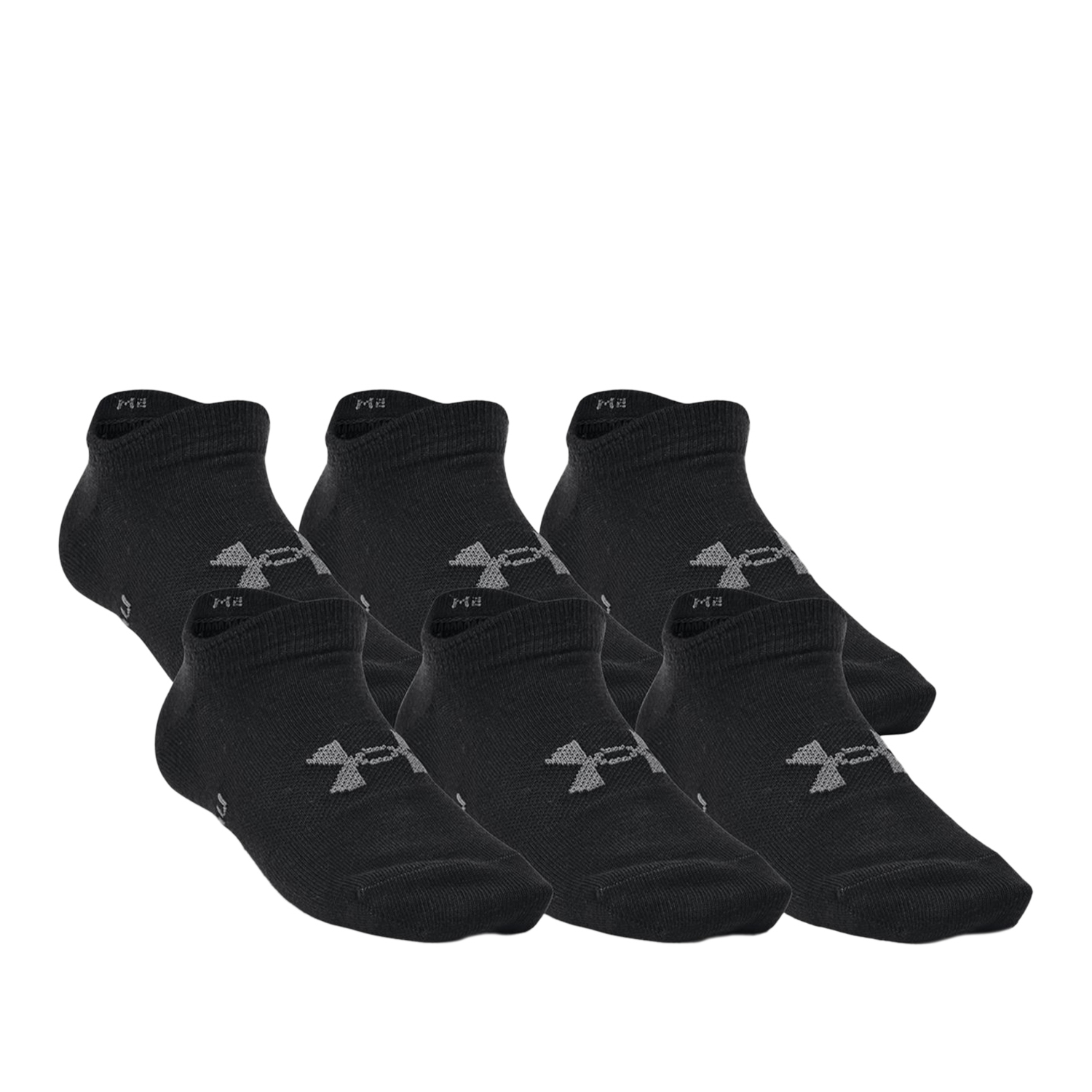 Комплект носков унисекс Under Armour Yth Essential No Show 6 Pack 2024 черных XS 6 пары