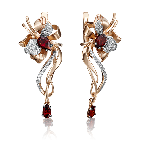 

Серьги из красного золота с топазом/гранатом PLATINA jewelry 02-4262-00-264-1110-57, 02-4262-00-264-1110-57
