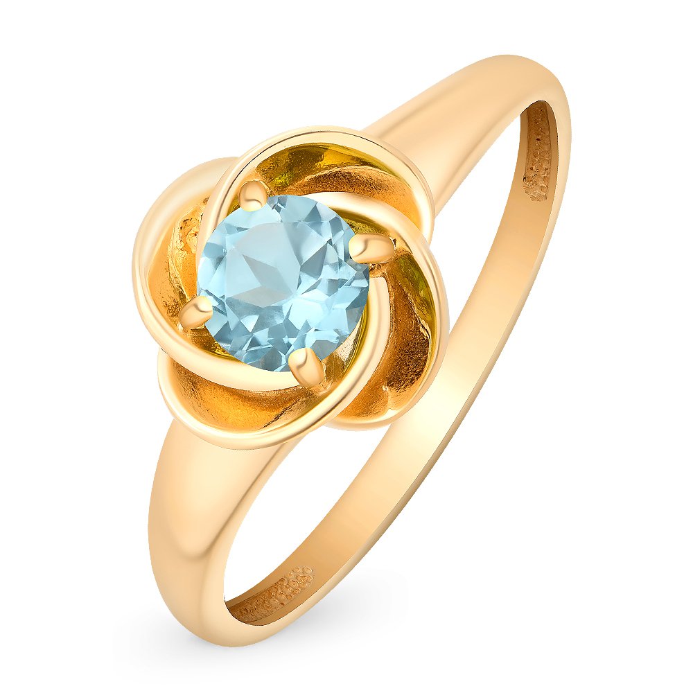 

Кольцо женское из красного золота с топазом 585Gold 201010995, р. 16,5, 201010995