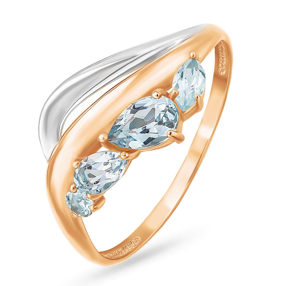 

Кольцо женское из красного золота с топазом 585Gold 201007785, р. 19,5, 201007785