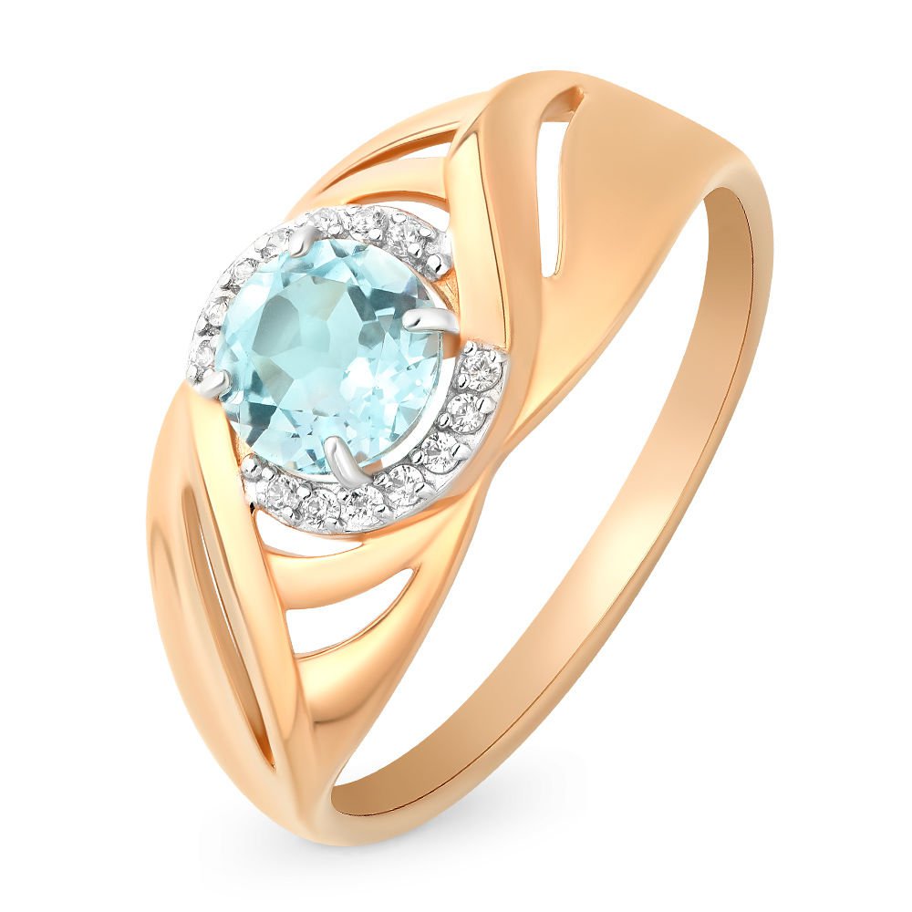 

Кольцо женское из красного золота с топазом 585Gold 201007801, р. 19, 201007801