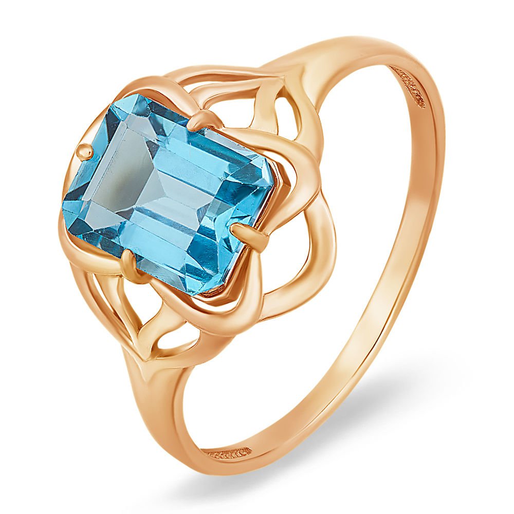 

Кольцо женское из красного золота с топазом 585Gold 201007790, р, 201007790