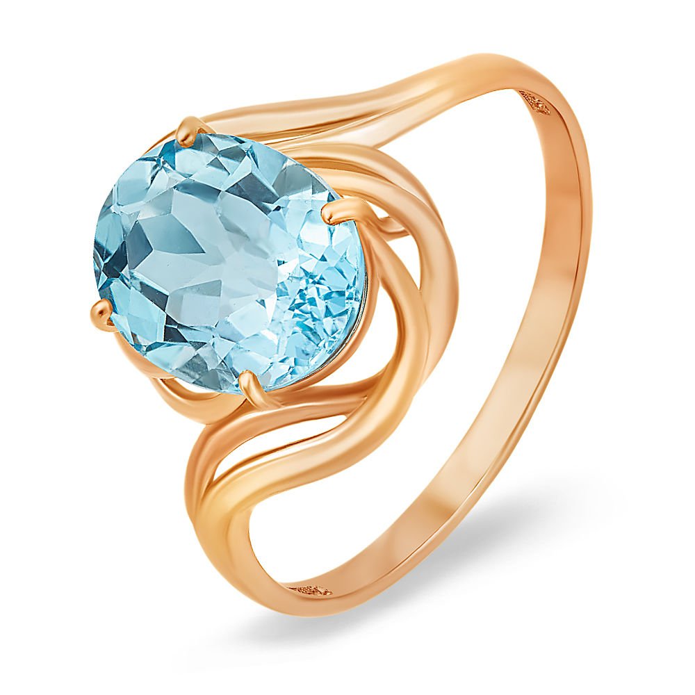 

Кольцо женское из красного золота с топазом 585Gold 201007779, р, 201007779