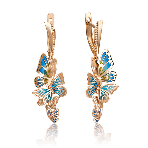 

Серьги из красного золота с эмалью PLATINA jewelry 02-4163-00-000-1110-48, 02-4163-00-000-1110-48