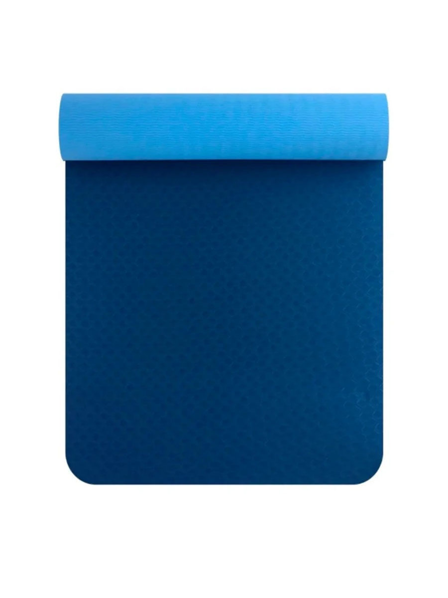 фото Коврик для йоги и фитнеса urm b01045 синий/голубой 183 см, 0,6 мм