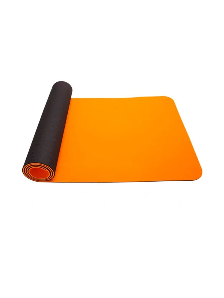 фото Коврик для йоги urm b01044 оранжевый/черный 183 см, 0,6 мм