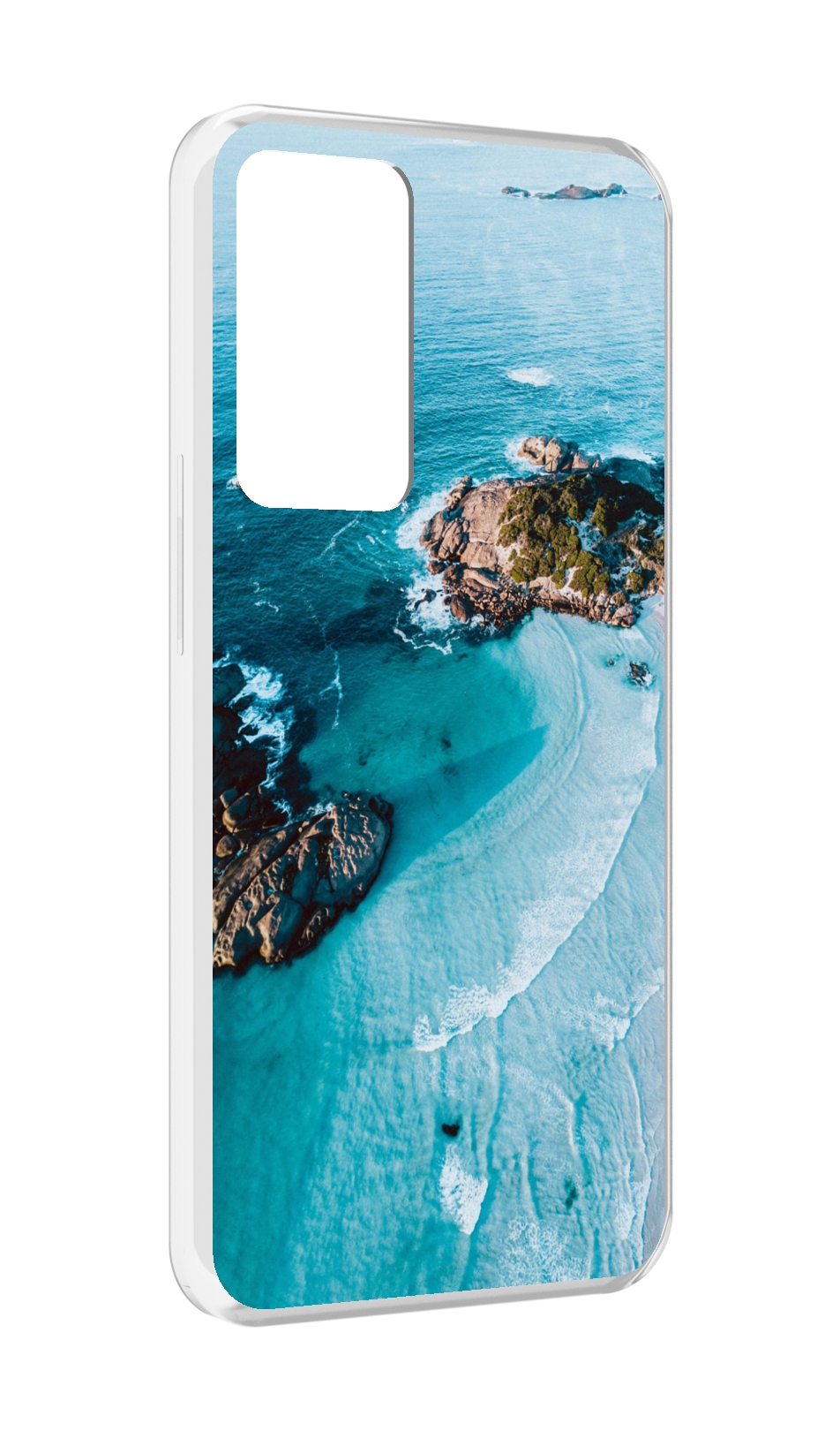 

Чехол MyPads красивый голубой залив для OPPO Reno 8 Lite, Прозрачный, Tocco