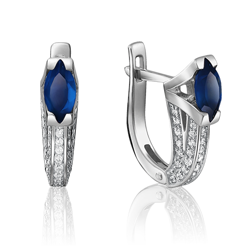 

Серьги из белого золота с сапфиром/бриллиантом PLATINA jewelry 02-4082-00-105-1120-30, 02-4082-00-105-1120-30