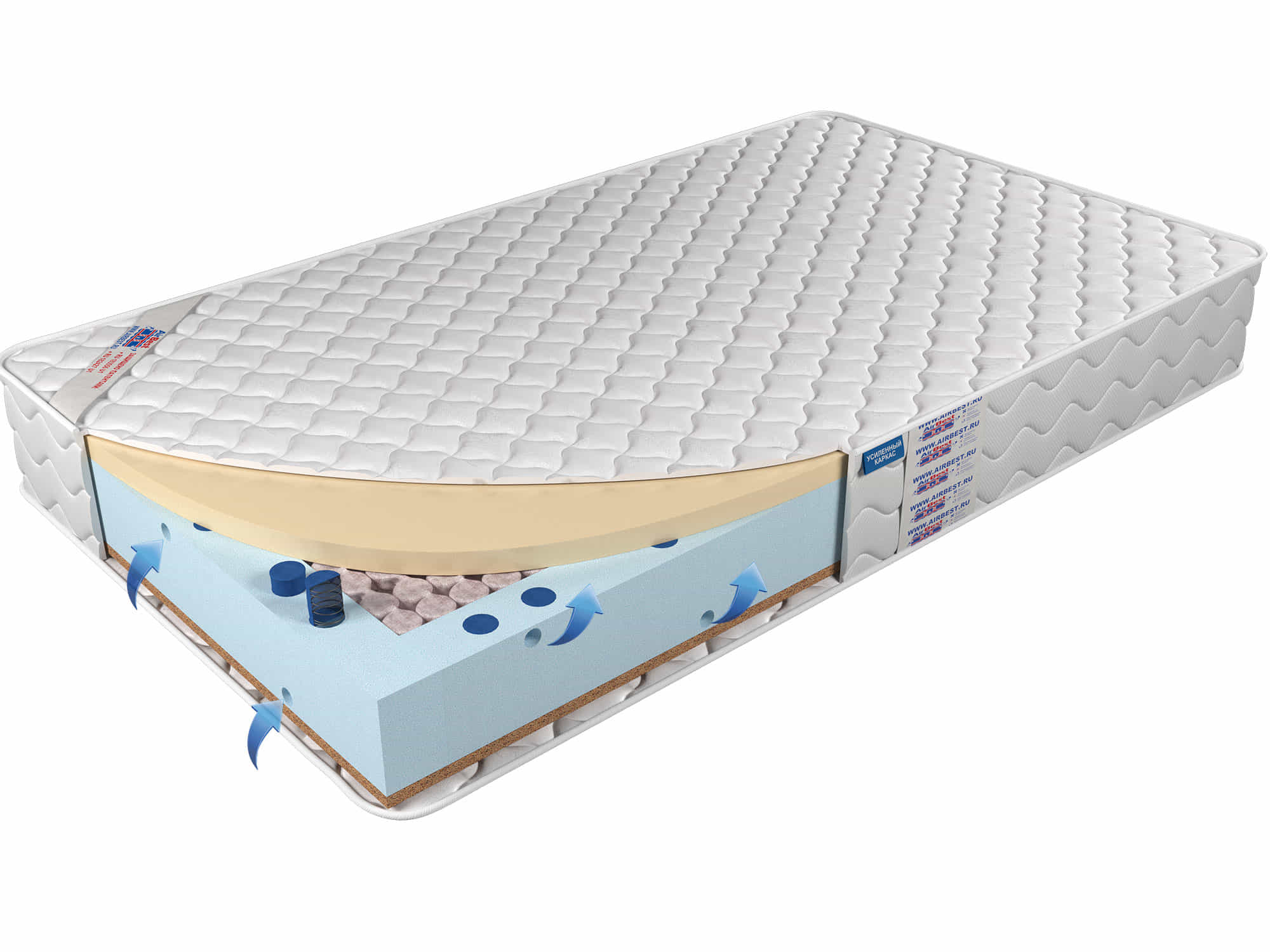 

Матрас Airbest Mult s1000 210x210x22, Белый, Матрас Airbest Mult s1000