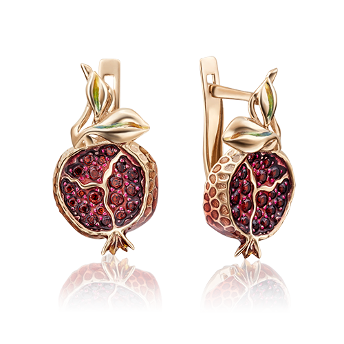 

Серьги из красного золота с гранатом/эмалью PLATINA jewelry 02-4047-00-204-1110-57, 02-4047-00-204-1110-57