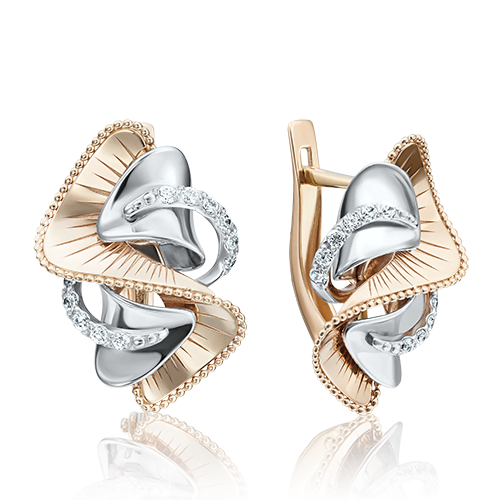 

Серьги из белого золота/красного золота с фианитом PLATINA jewelry 02-4007-00-401-1111-48, 02-4007-00-401-1111-48