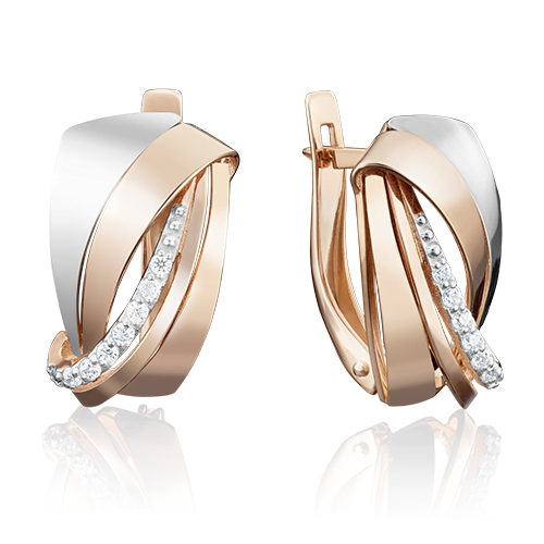 

Серьги из белого золота/красного золота с фианитом PLATINA jewelry 02-3964-00-401-1111-03, 02-3964-00-401-1111-03