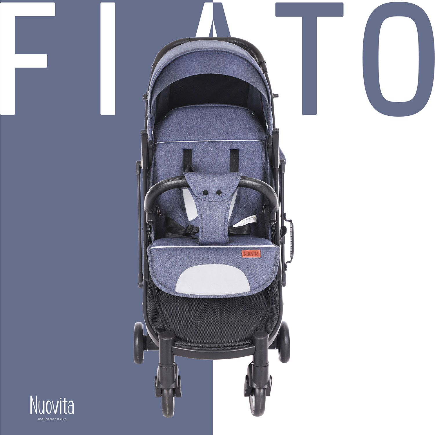 Прогулочная коляска Nuovita Fiato (Blu, Nero / Голубой, черный) прогулочная коляска nuovita fiato turchese nero бирюзовый