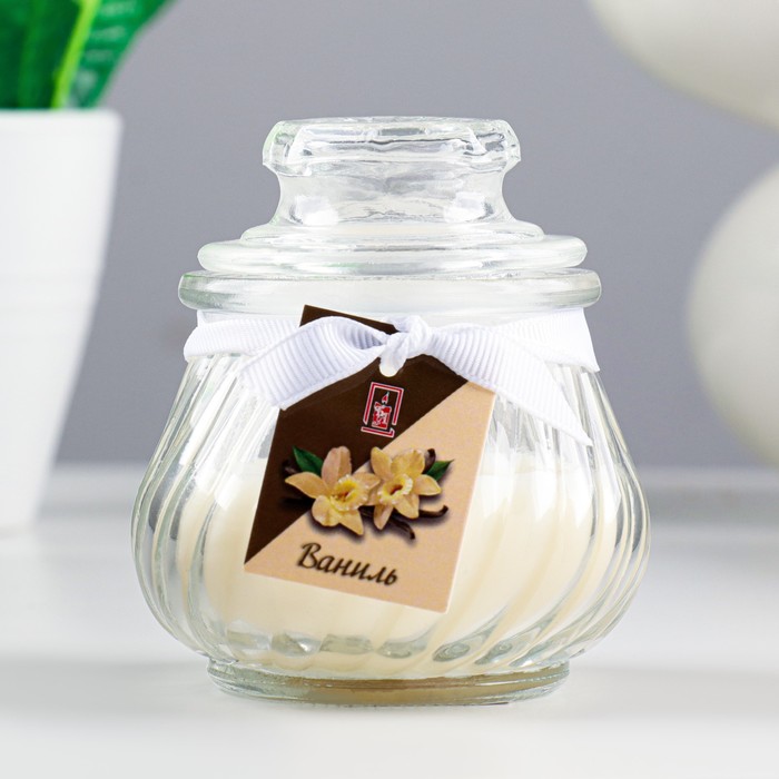 фото Ароматическая свеча горшочек 9х7,5см, ваниль богатство аромата