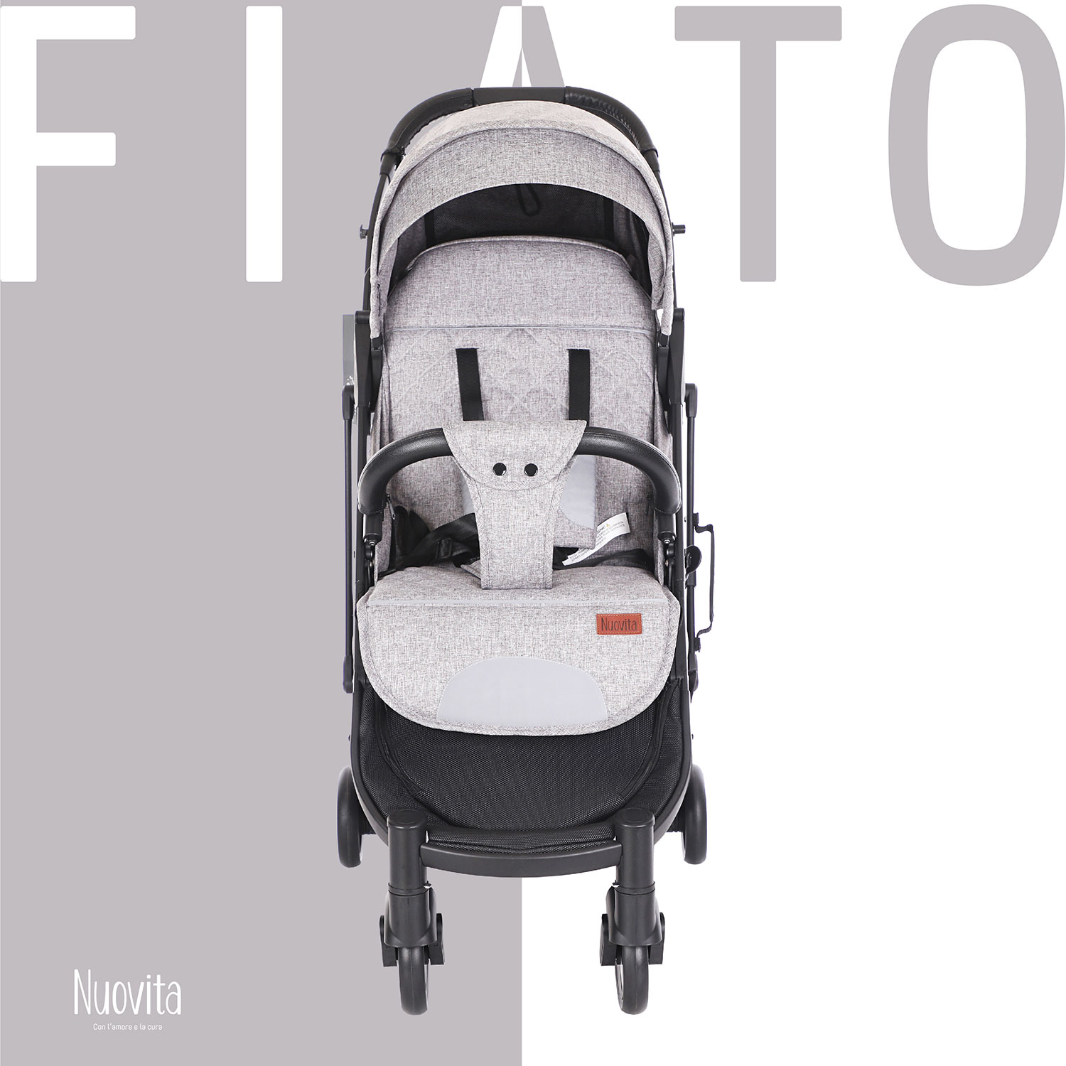 Прогулочная коляска Nuovita Fiato (Grigio, Nero / Серый, черный) прогулочная коляска nuovita fiato
