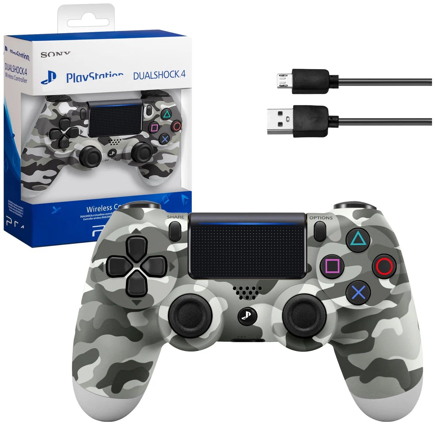 

Геймпад DualShok 4 v2 Playstation 4, PC серый камуфляж ЛУЧШЕЕ ДЛЯ ЛУЧШИХ (Не оригинал), Dualshock 4 v2