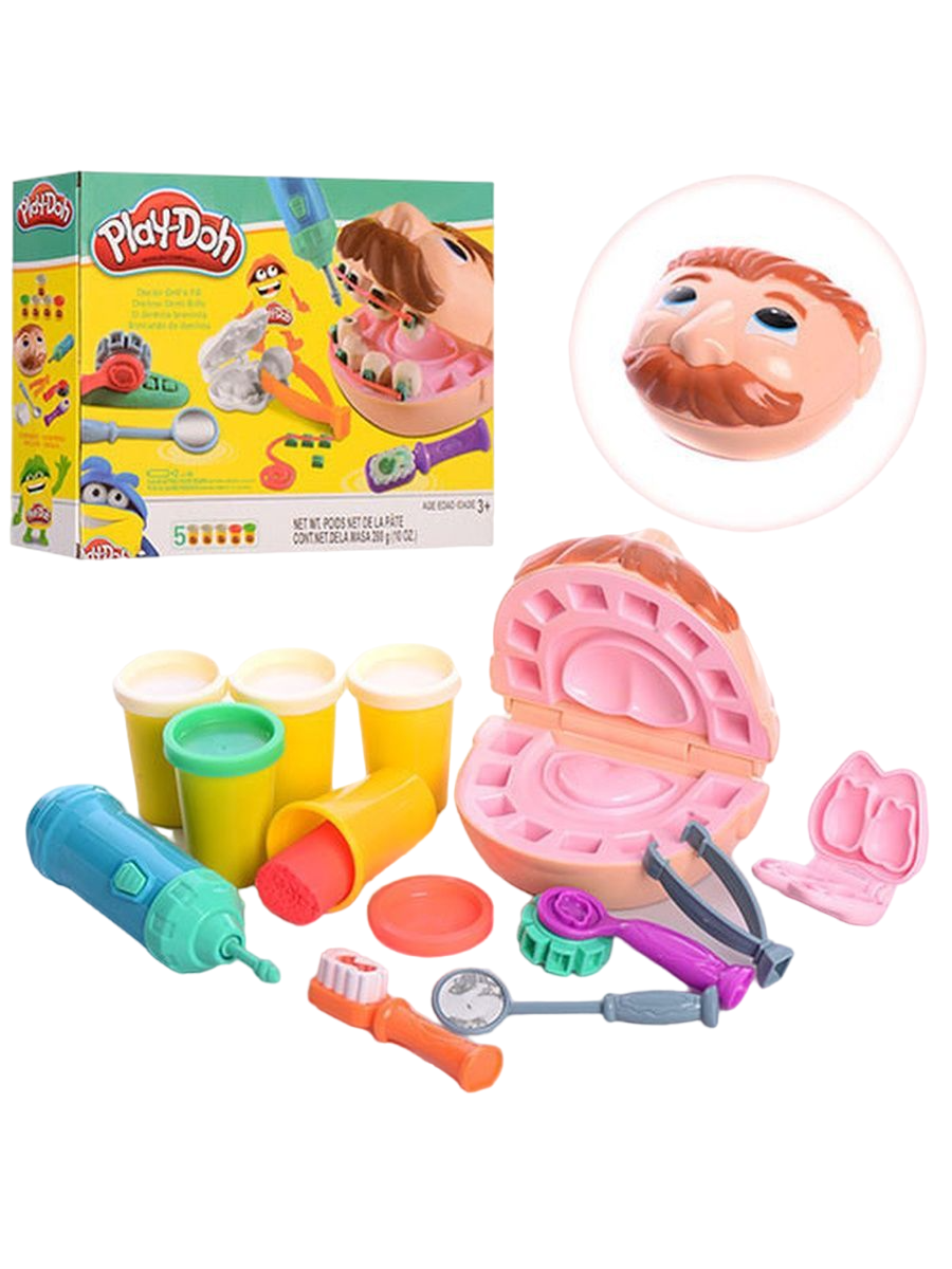 

Мистер зубастик, пластилин play-doh, Разноцветный
