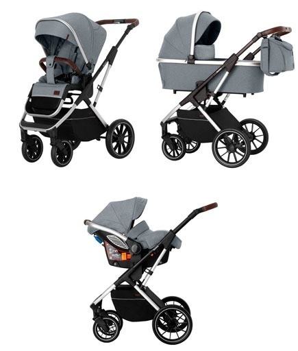

Детская коляска 3 в 1 CARRELLO Aurora CRL-6502/2 Silver Grey